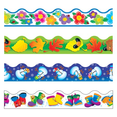 Trend Enterprises Four Seasons Terrific Trimmers Variety Pack, 156 Feet/Pack, PK2 T92914